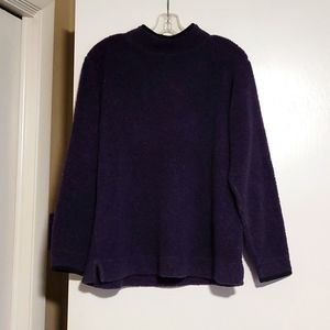 LL Bean Deep pile fleece women's mock neck heavy pullover,  size med-reg, purple